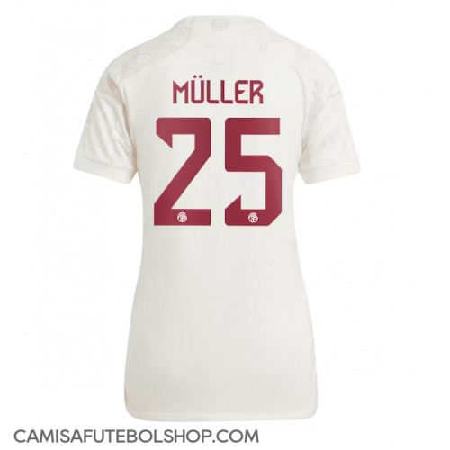 Camisa de time de futebol Bayern Munich Thomas Muller #25 Replicas 3º Equipamento Feminina 2023-24 Manga Curta